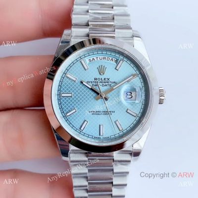 Noob Factory v3 Swiss 3255 Rolex Day Date II Watch Plaid Ice Dial Watch